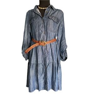 Velvet Heart Blue Denim Midi Dress